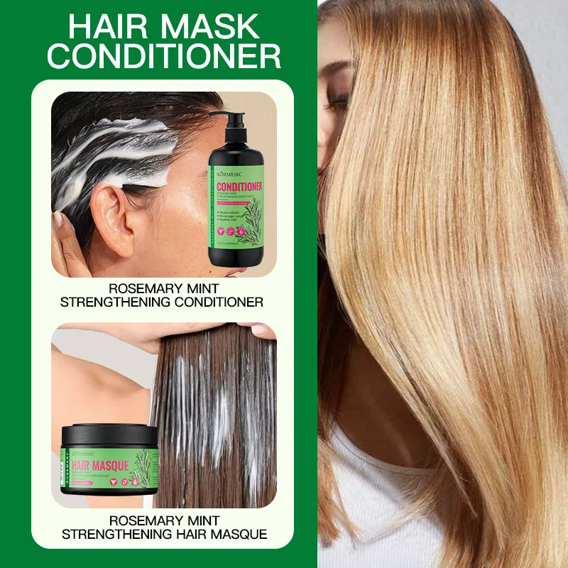 育毛製品キット ローズマリーミント ファストデンスヘアシャンプー コンディショナー ダメージヘアマスクの修復 脱毛防止セラムオイル