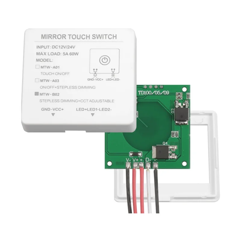 Badezimmerspiegel LED-Licht Touch-Schalter 12V 24V 60W Ein-Knopf-Touch-Dimmer-Controller – Detail 1