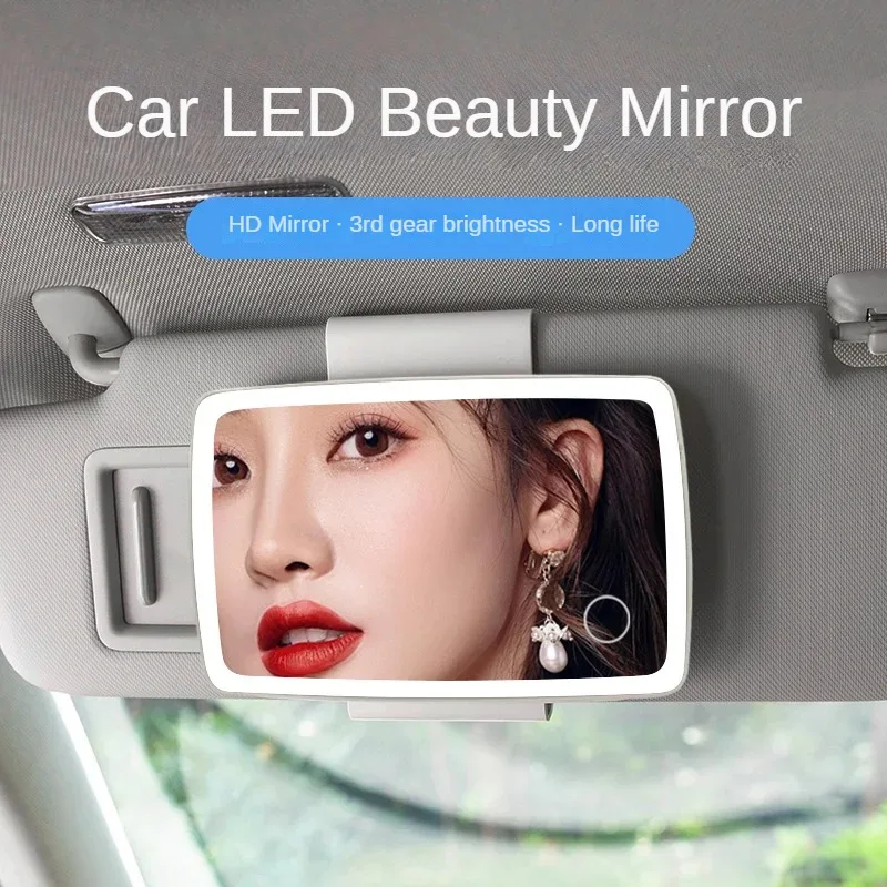 Car sunshade beauty mirror accessories kit window light womens Adjustable lighting LED back Interior Mirrors Baby Mirrors