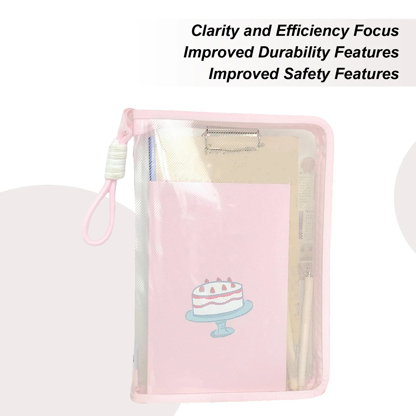 

Transparent A4 File Bag Transparent Portable A4 Document Bag School Supplies Container Large Capacity Offices Organizing Storage