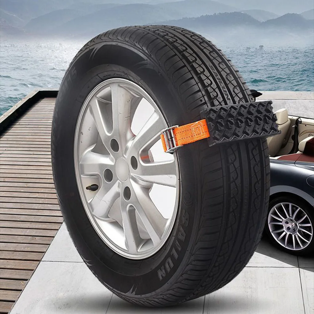 

4x Orange Traction Mat Tire Chains Excellent Mud Sand Tire Support Anti-slip Durable Performance Reliable For Snow