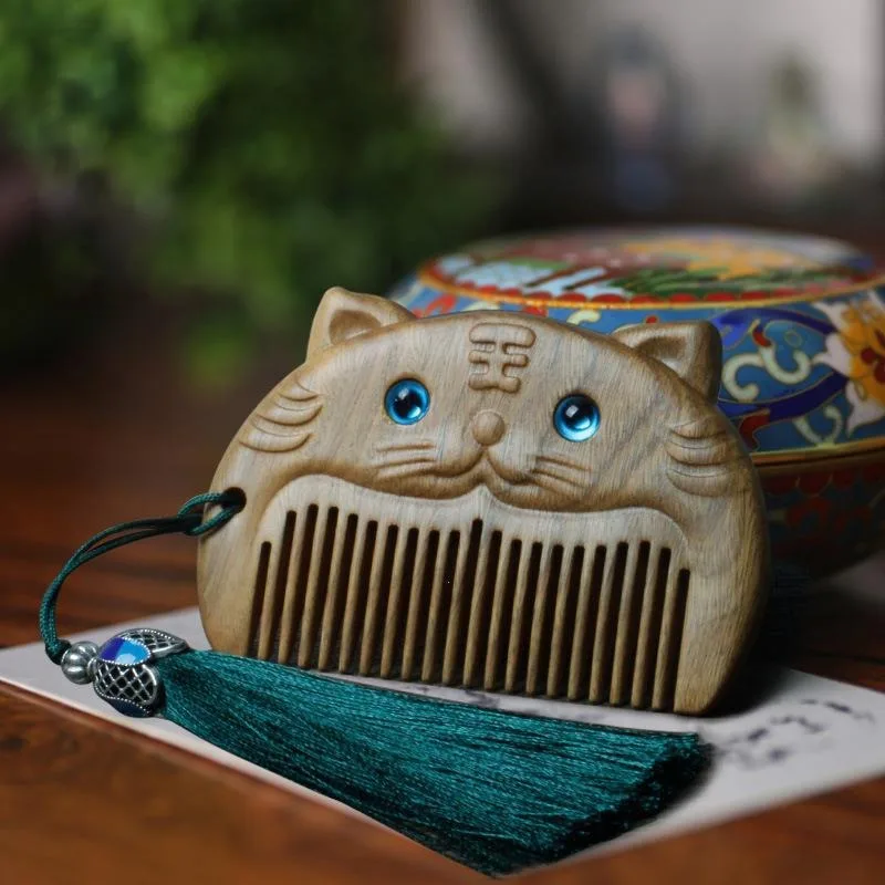 

Point Hair Care Tool Beard Brush Chinese Zodiac Detangling Comb Fine Tooth Comb Wooden Hair Comb Pocket Comb Massage Comb