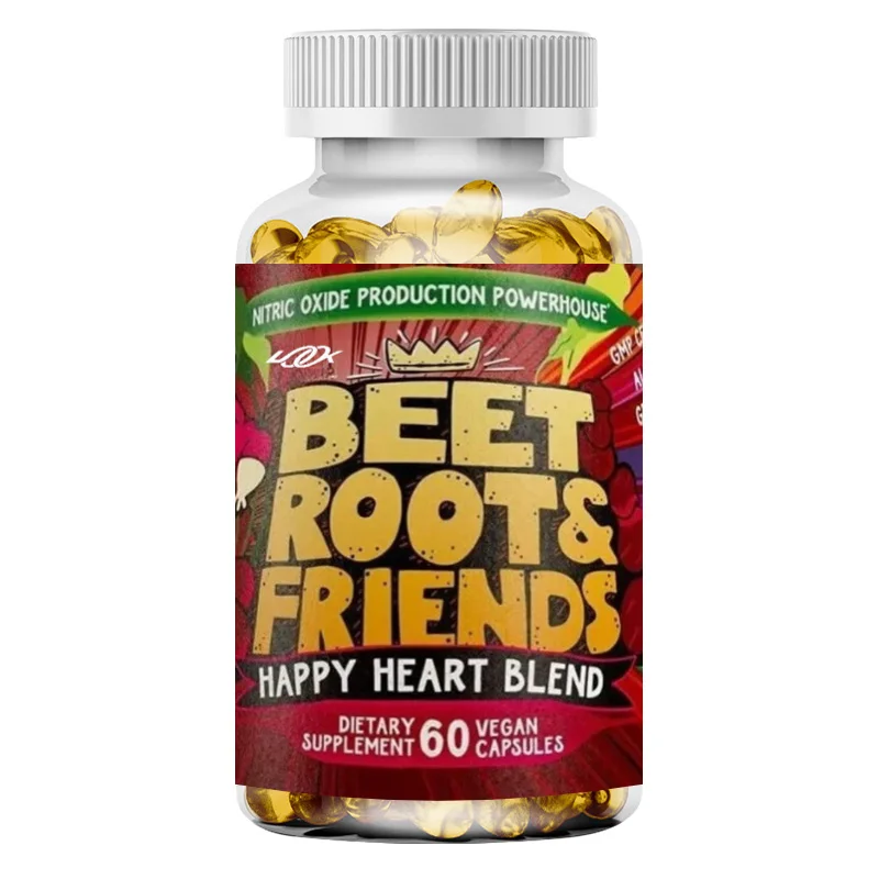 Beetroot capsules contain natural grape seed extract and pure ginseng -60 capsules of vegan capsules for overall health support