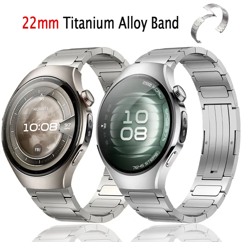 22mm Titanium Alloy Band for Huawei Watch 5 4 GT5 Pro GT5-4-3-2 46mm Lightweight Strap Bracelet Amazfit BIP 6 5 Balance 2 Correa