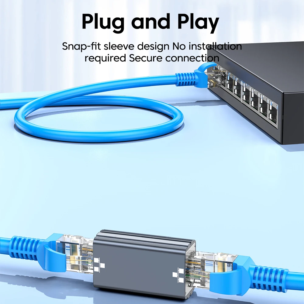 Conector de red Gigabit RJ45, convertidor hembra a hembra, Cable extensor de acoplador Ethernet Cat7 Cat6 Cat5e para concentrador de enrutador de PC