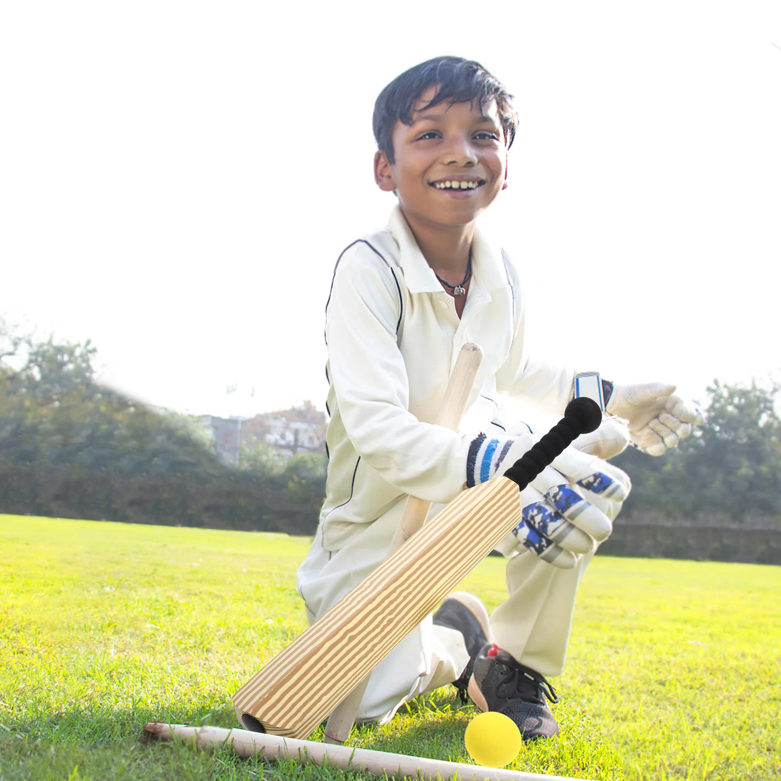مجموعة كريكيت تفاعلية للأطفال مع مضرب EVA للعب في الأماكن الخارجية والداخلية، ألعاب رياضية للحديقة الخلفية والشاطئ، هدية ممتعة للأطفال