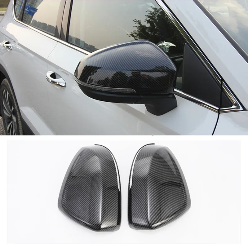 Carbon Fiber Car Rearview Cover Rear Mirror Protect for Volkswagen Tharu VW  2018 2019 2020 2021 2022 2023 Accessories Kit