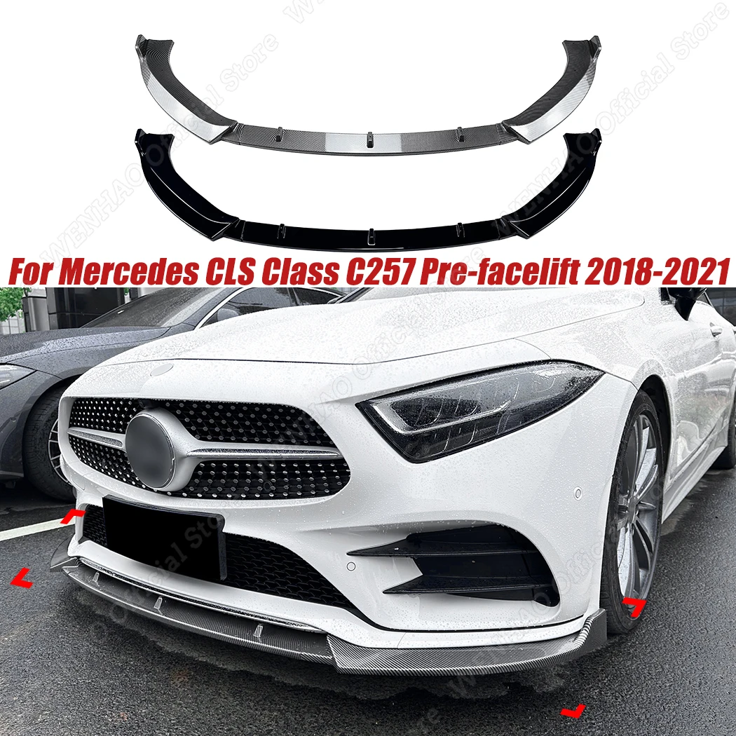 

Front Bumper Splitter Lip Diffuser Spoiler Protector Cover Guard Deflector For Mercedes CLS Class C257 Pre-facelift 2018-2021