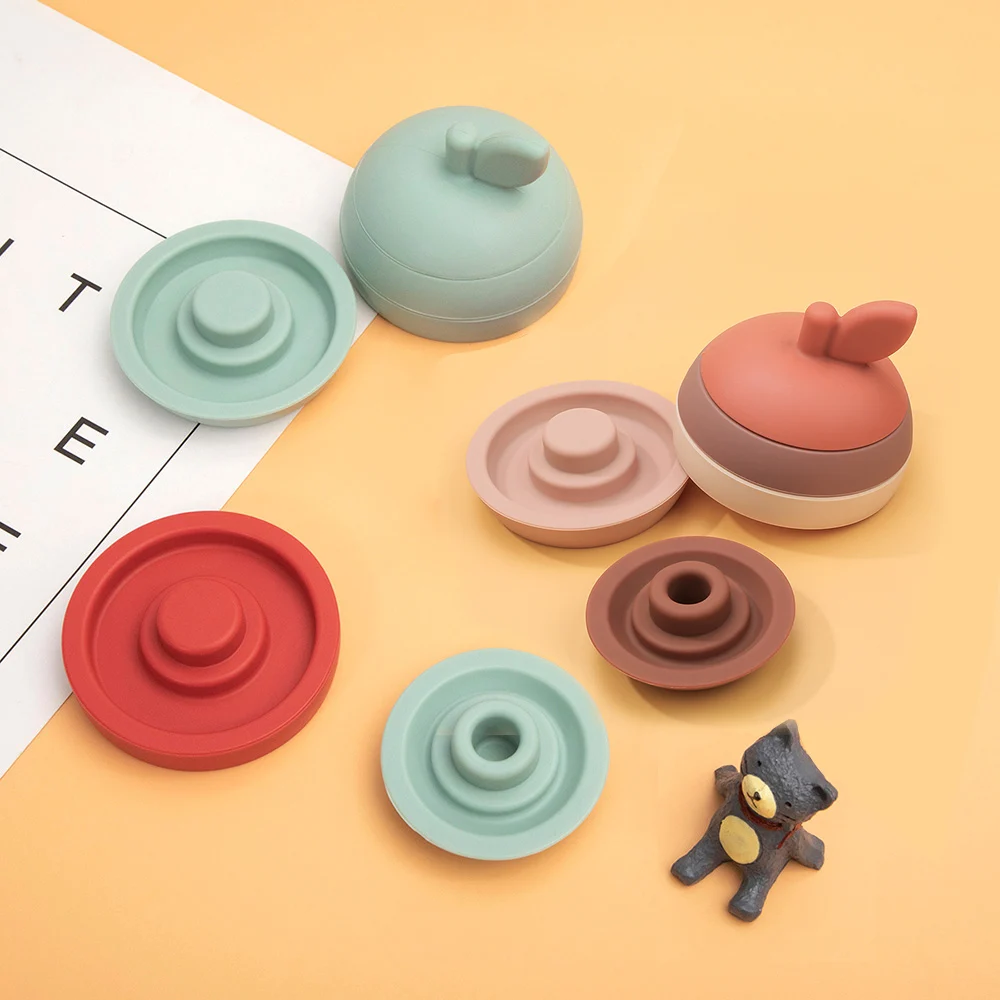 

1pcs Soft Silicone Building Blocks Children Early Education Stacking Blocks Toy Montessori Educationa Toy For Boys Girls Gifts