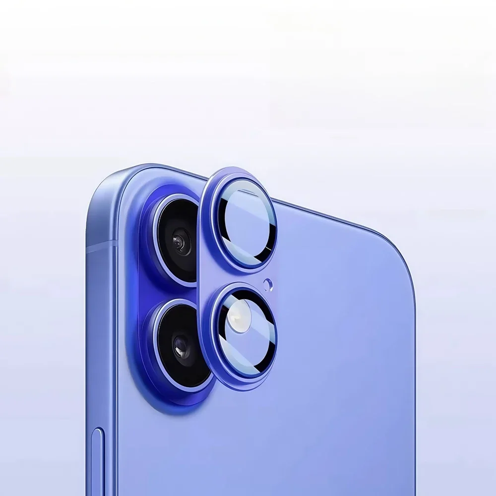 金属カメラガラス Iphone 16 プラス金属カメラ合金リングプロテクターバックカバー Iphone 16Plus 16 + カメラレンズアクセサリー