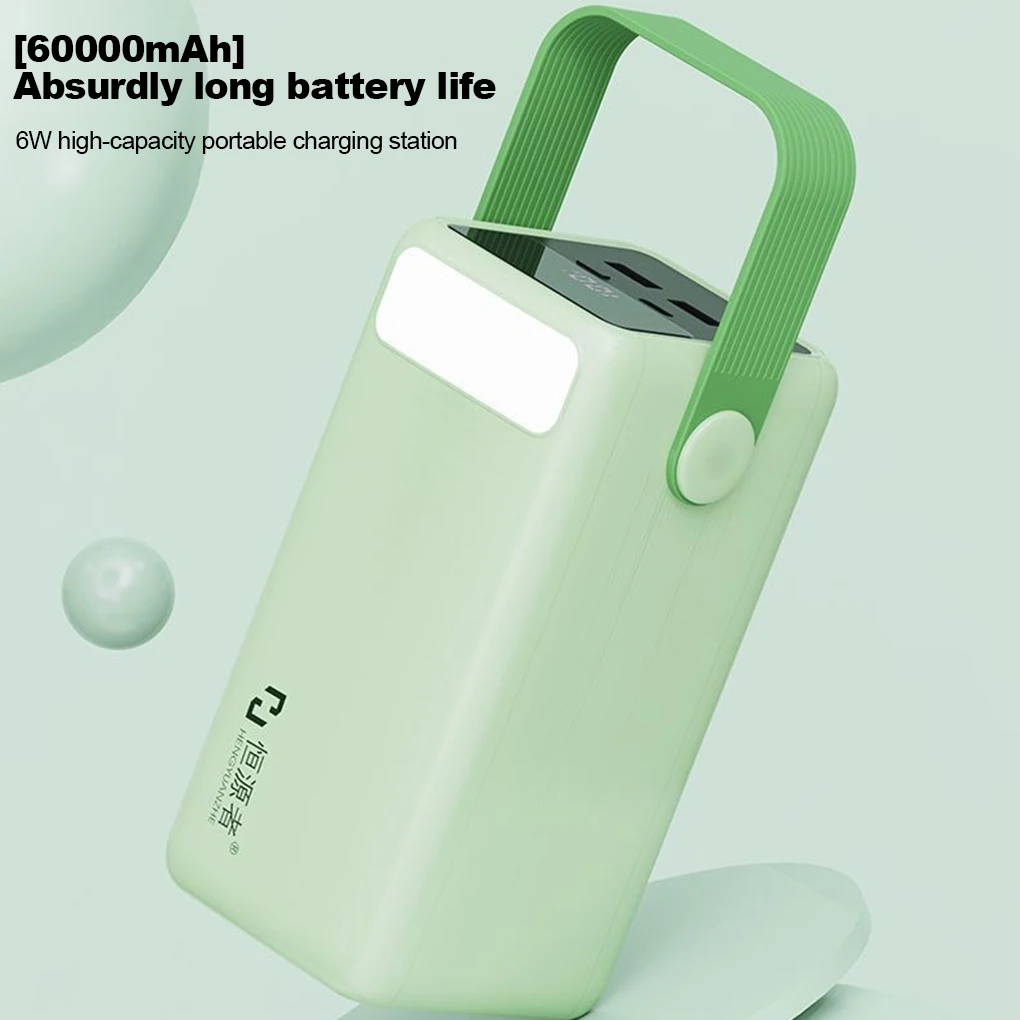 

60000 мАч Power Bank большой емкости Прочный мобильный источник питания с подсветкой 22,5 Вт Двусторонняя сверхспышка зарядки