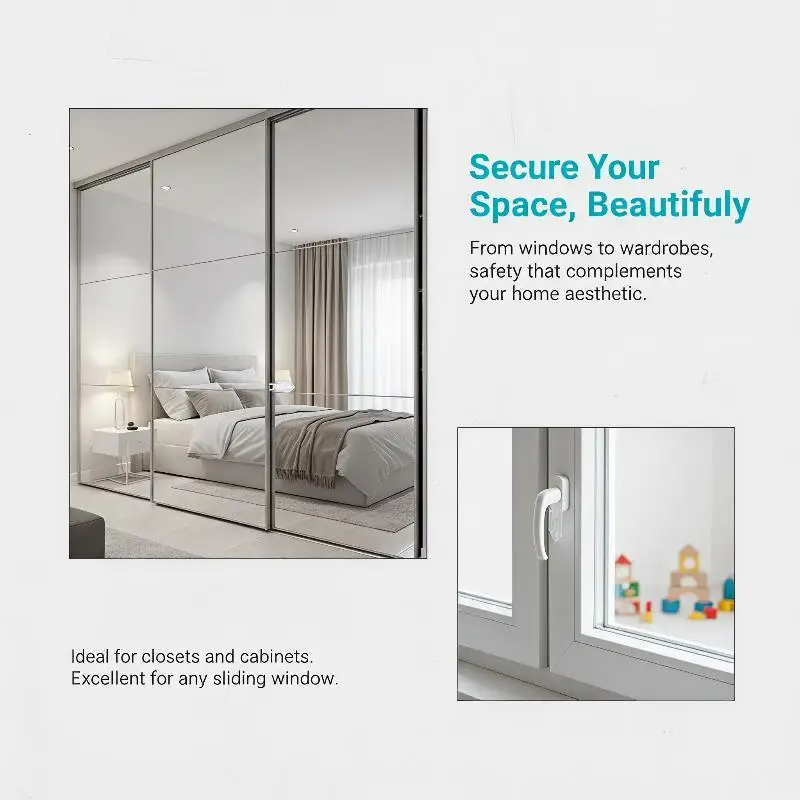 Sliding Door Window Safety Lock Adhesive Butterfly Child Proof Lock Ideal for Families with Toddlers Baby Security