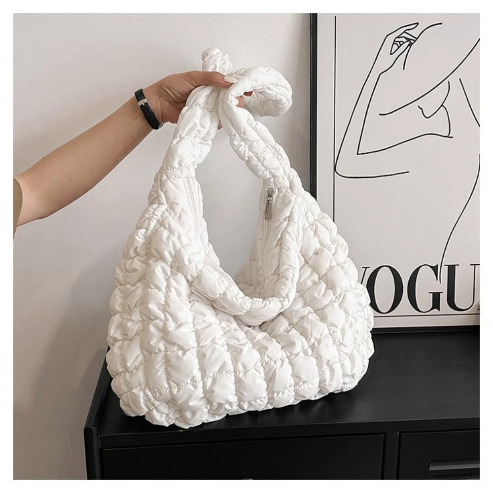 Quilted Padded Crossbody Bag for Women Pleated Bubbles Cloud Shoulder Bags Large Tote Bucket Designer Bag Ruched Handbags 2024