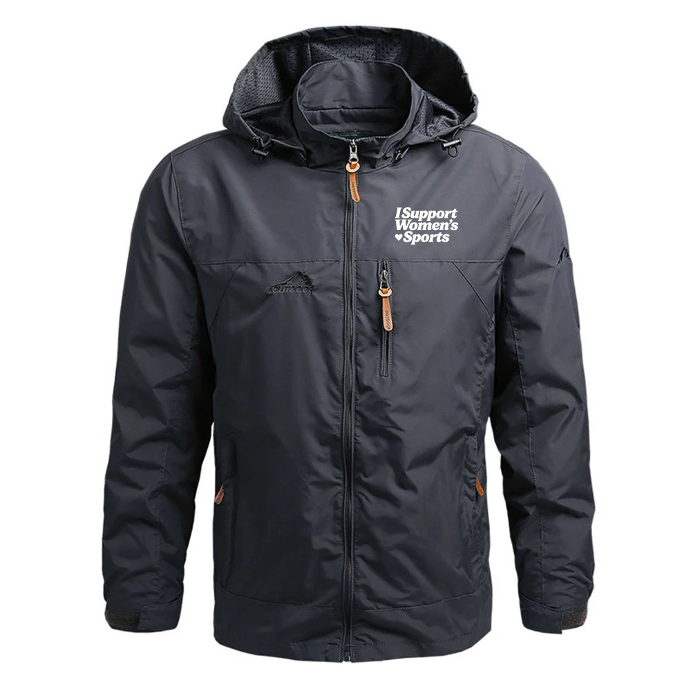 I Support Women's Sports Funny Men's Hooded Cardigan Trench Coat Streetwear Windbreaker Leisure Fashion Jacket Vintage Hoodie