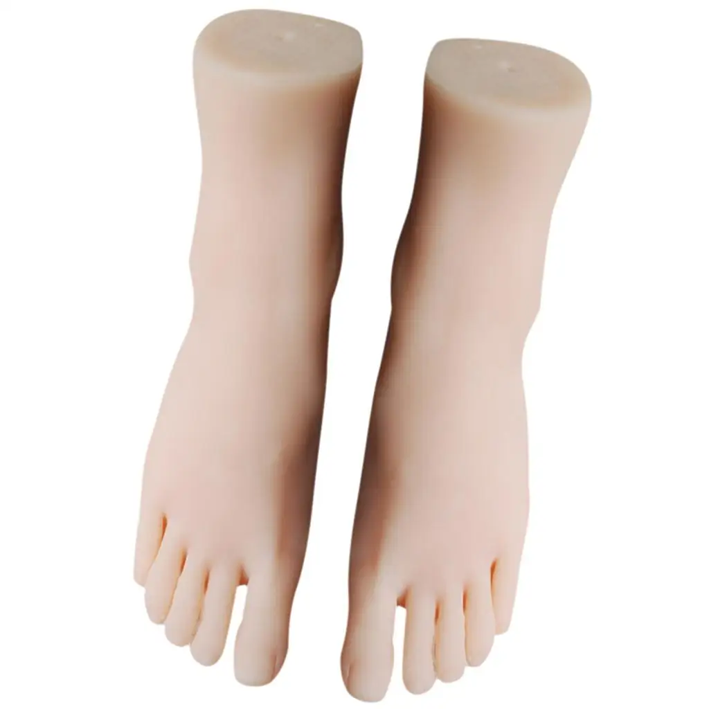 9'' 1 Pair Soft Silicone Lifesize Female Foot Shoes Socks Display