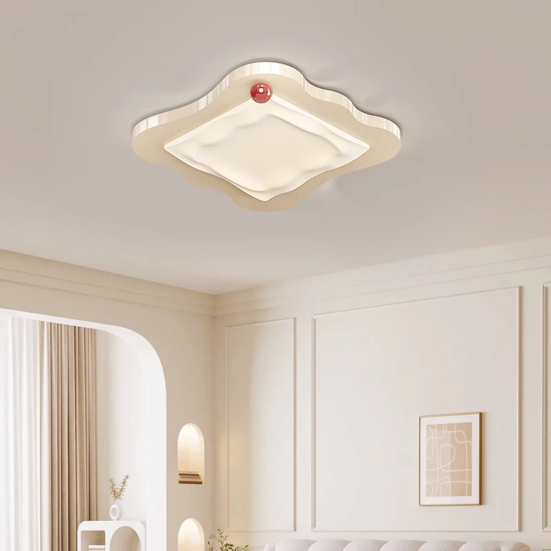 Imagem -02 - Creme Estilo Led Teto Luz Sala Luminária Lâmpada do Quarto Decoração Home