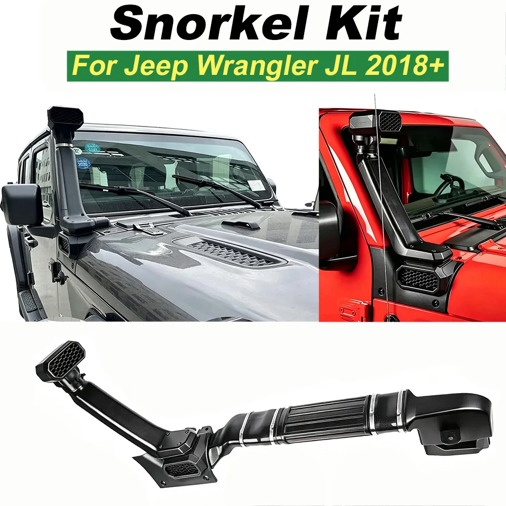 For Jeep Wrangler JL 2018+ 4x4 Offroad Air Intake Snorkel Kit Matte Black High Flow Engine Airflow System