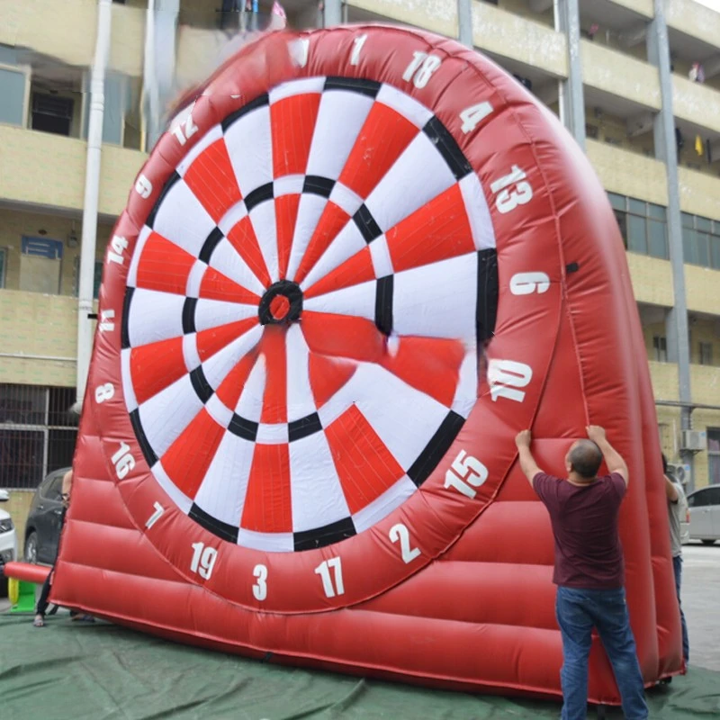 Soccer Dart Inflatable  5x5m Outdoor Inflatable  Football Dart Board With 6 Inflatable Balls For Sports Games Party