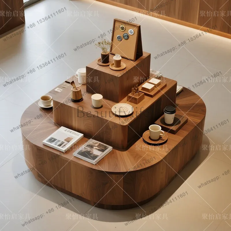 

Solid wood Nakajima multi-layer display cosmetic display cabinet