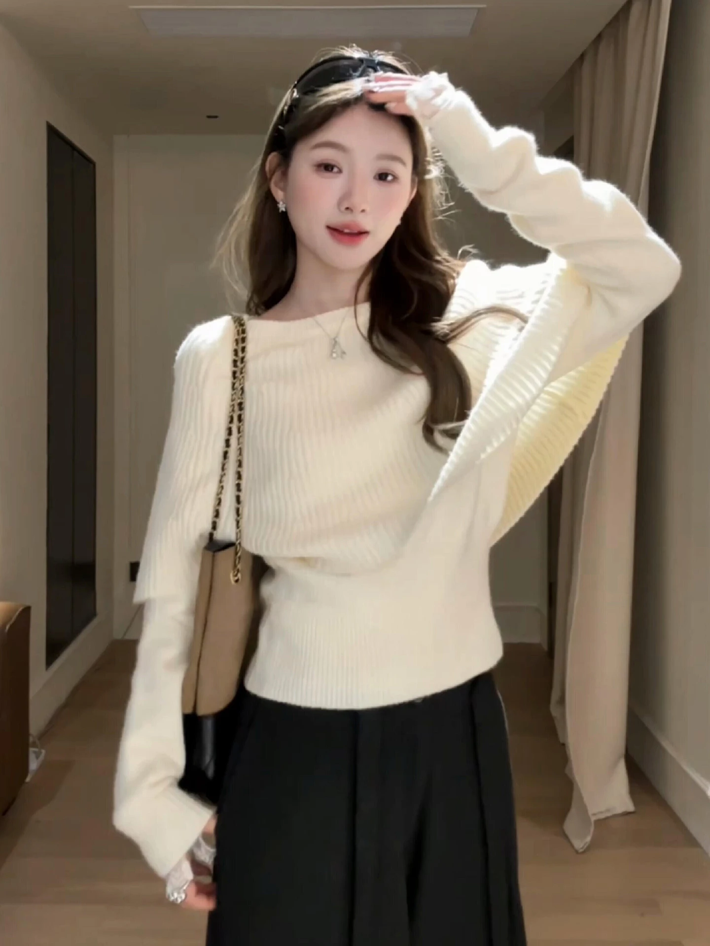 

Korean Sle White Knitted Sweater Set Women's Faion Spring 2026 New Arrival Ele Two-Piece Ensemble Long Sve round N...