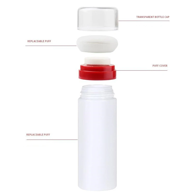 Baby Poeder Puff Fles Losse Poeder Fles Talkpoeder Fles Losse Poeder Fles Voor Trip Opslag Poeder (Dop, Willekeurige Kleur)