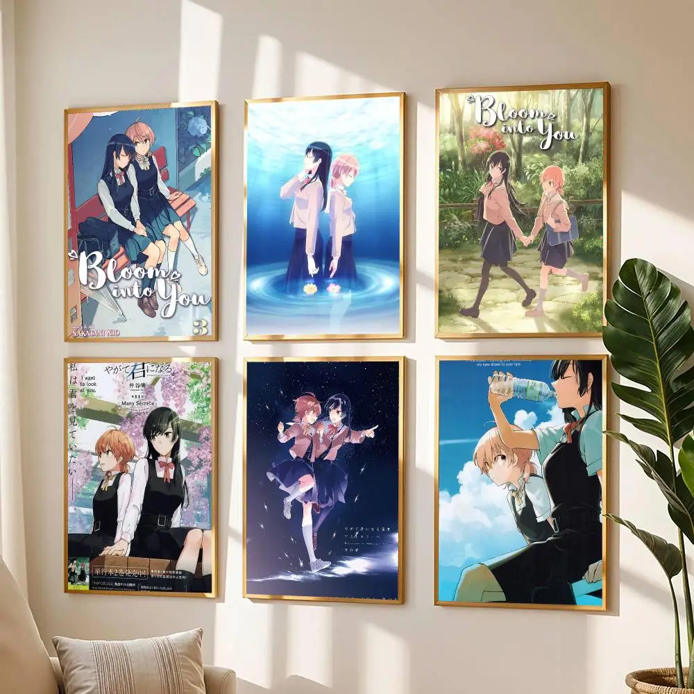 anime B-Bloom Into You-U Poster Modern Wall Decal for Living Room Cafe Office Bar and Bedroom
