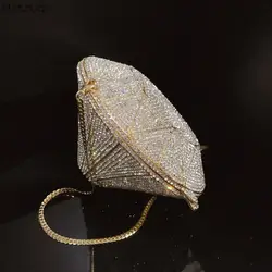 Borsa con strass di cristallo Bling per le donne borsa a tracolla con pochette scintillante per la festa di nozze serale Prom