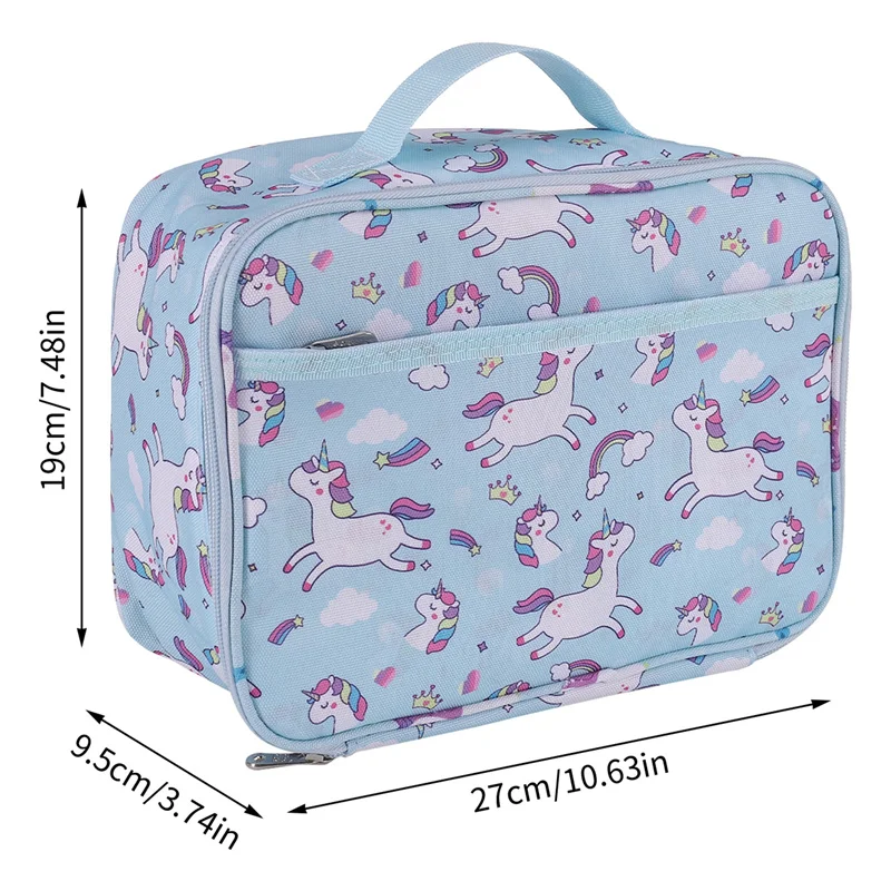 Unicorn Cartoon Lunch Bag Handheld Insulated Lunch Box Bag Children Cute With Meals Lunch Box Bag Leisure Ice Bags