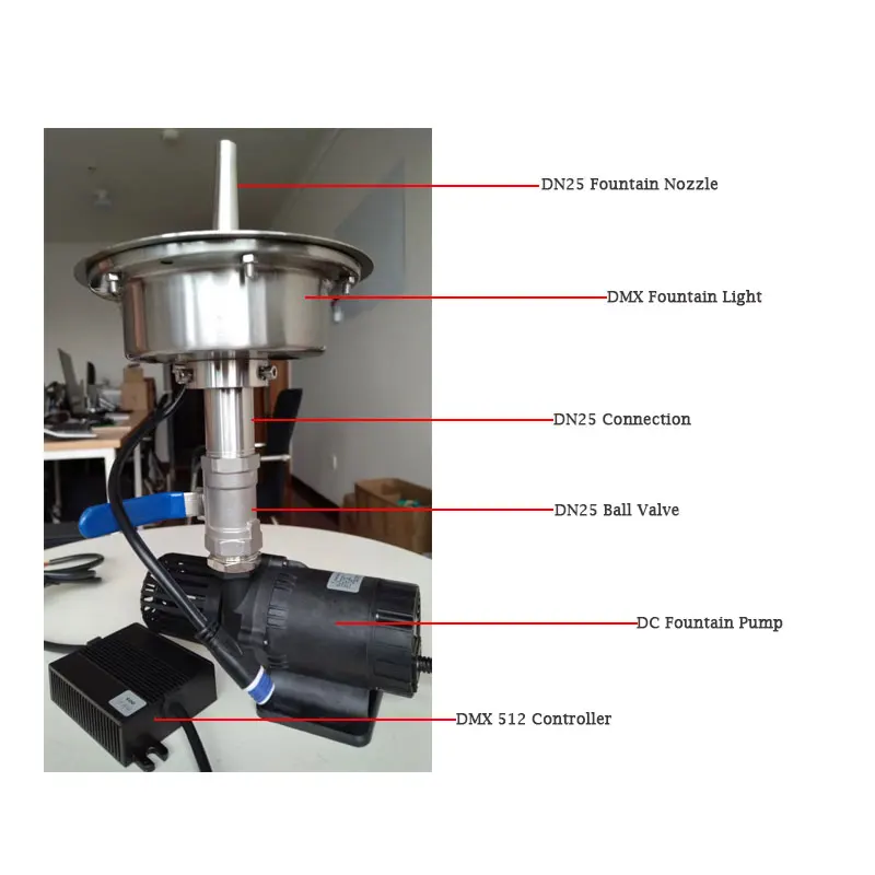 

Насос для фонтана 120 Вт, 24 В постоянного тока, DMX512, низковольтный, маломощный, для наружного использования