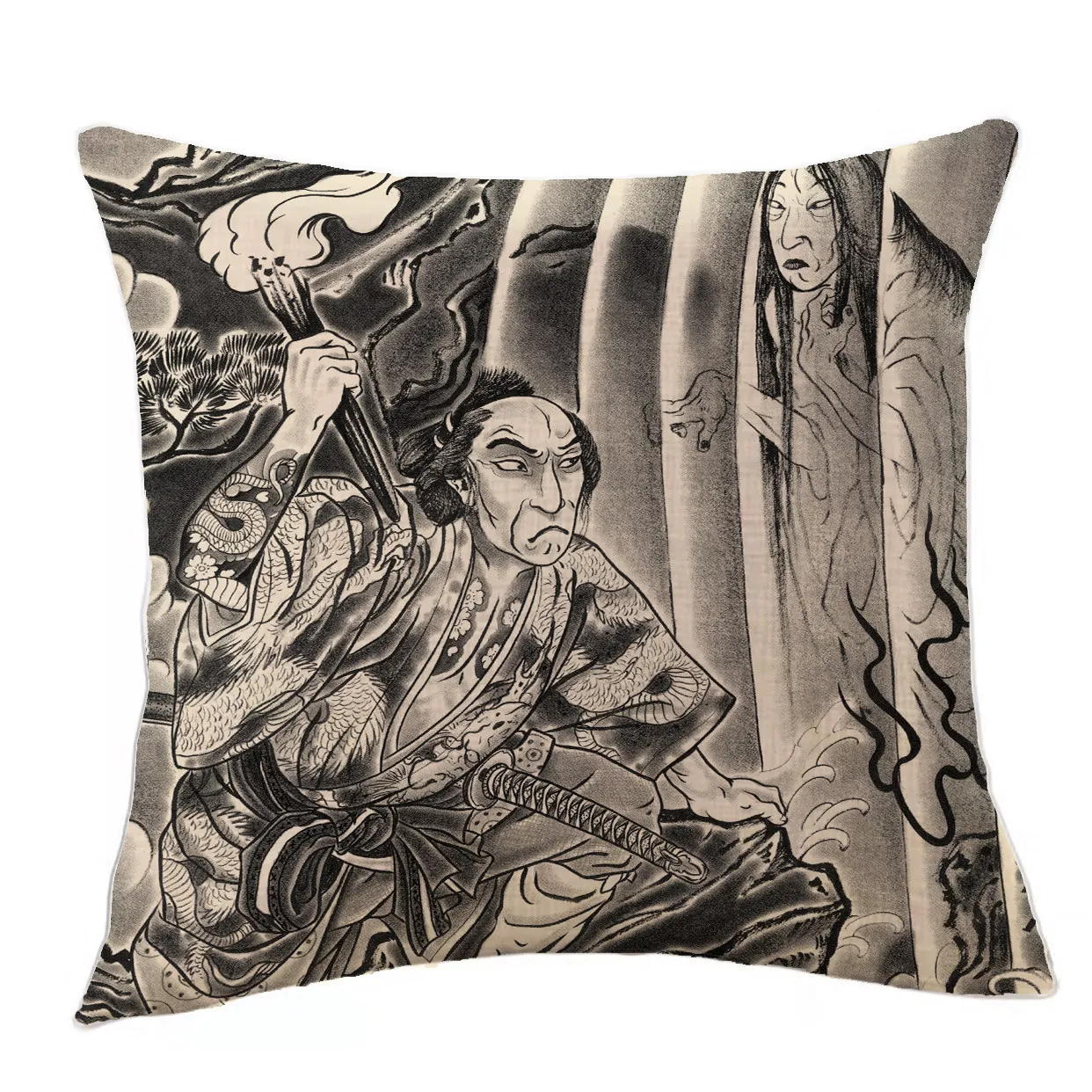Japanese Style Soft Sofa Pillow Cushion Cover Home Decorative Pillowcase for Living Room Bedroom Tattoo Shop Decor