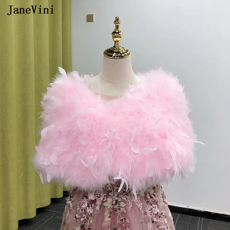 Janevini Luxe Struisvogel Faux Fur Sjaals Elegante Zwarte Struisvogelveren Cape Bolero Bruiloft Jassen Bridal Wraps Jassen Voor Avond