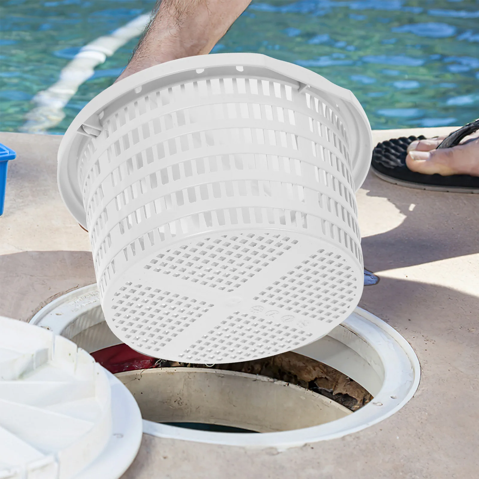 

Pool Skimmer Basket 15mm Drain Plug O Ring Spa Tub Filter Anti Clogging Pump Garbage Net Cleaning Tool Pool Supply