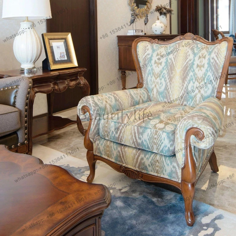 American country furniture American classical single solid wood sofa can be customized