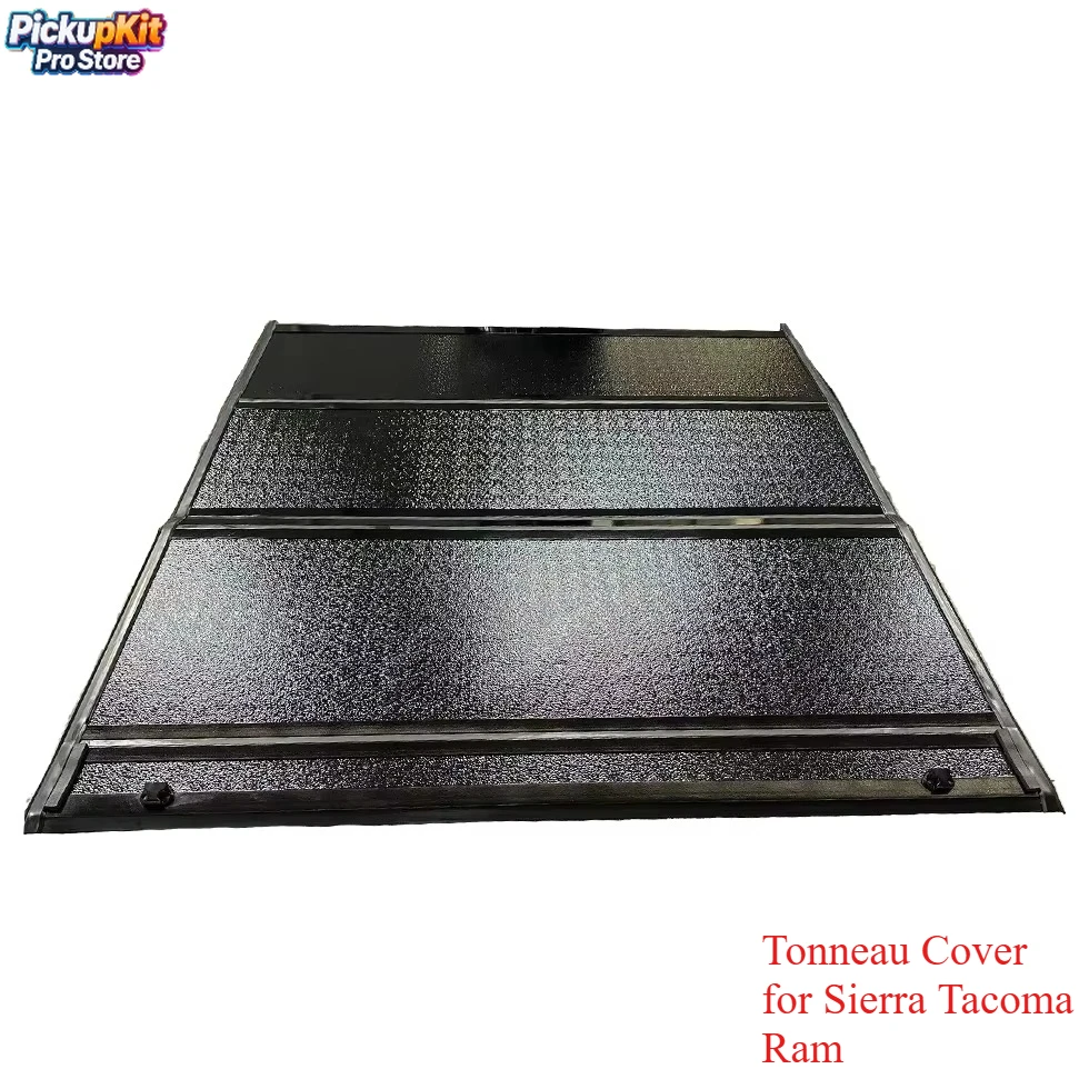 

Rainproof Pickup Truck Tonneau Cover Hard Folding Four Fold Roll-up Lids Custom-fit for Sierra Tacoma Ram