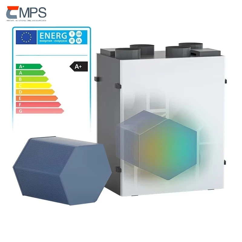 

High Efficiency Heat Energy Recovery Ventilation Residential Hvac System Bypass Freecooling Auto Erv Hrv Air Recuperator