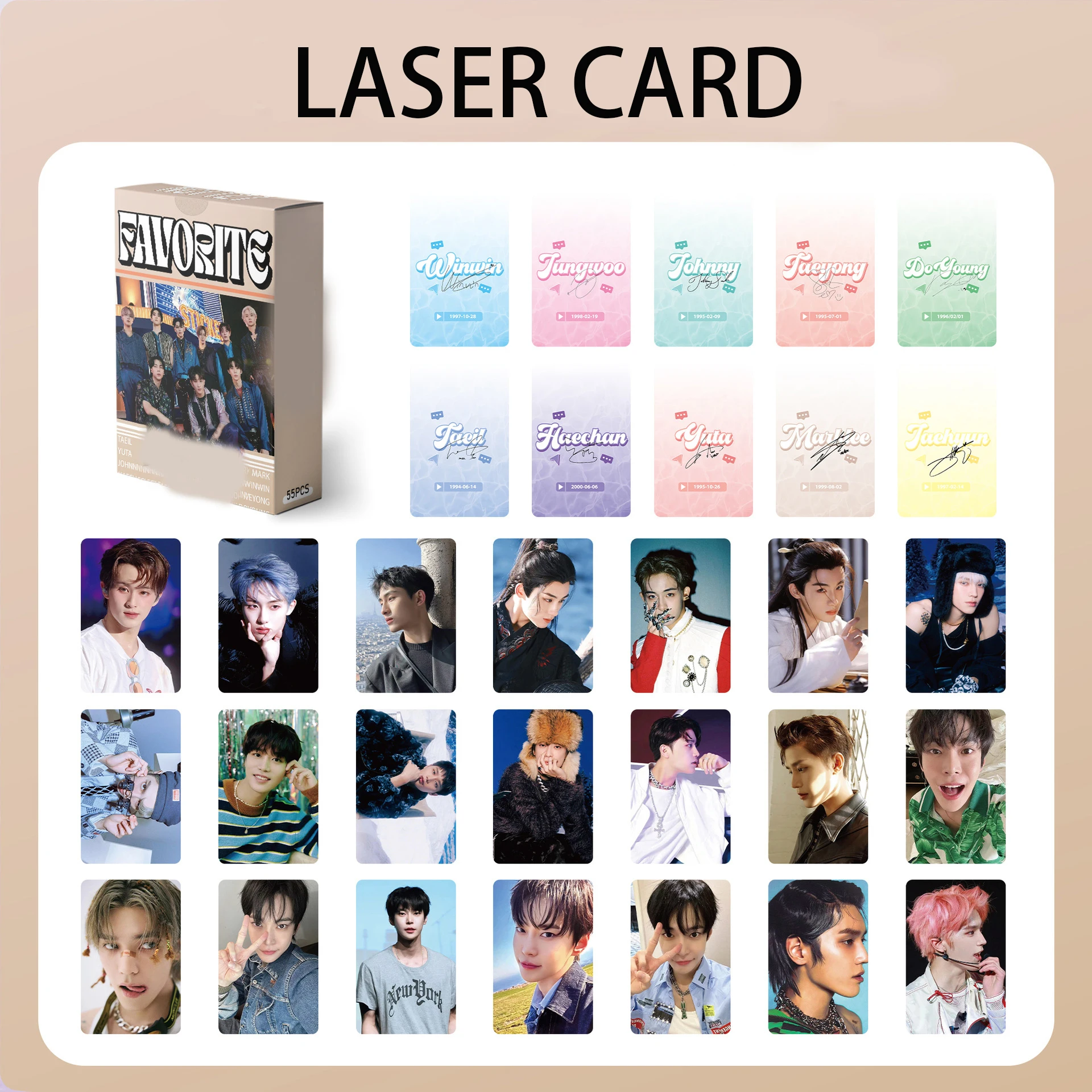 KPOP 127 Ограниченная серия, лазерная карта Taeil Джонни Taeyong Yuta Doyoung Jaehyun Jungwoo LOMO Card Haechan, коллекция фанатов