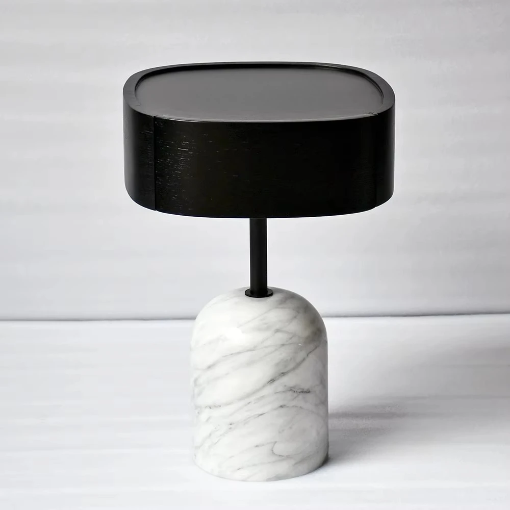 #A  Modern Solid Wood Marble Coffee Table Convertible Extendable Terrazzo Design for Bedroom Living Room Home Furniture