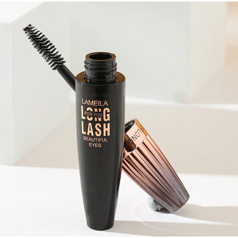 4d Dikker Lange Smudge-Proof Mollige Gecodeerde Oogzwarte Waterdichte Mascara Langdurige Curling Grote Oogmake-Up Tools Cosmetica