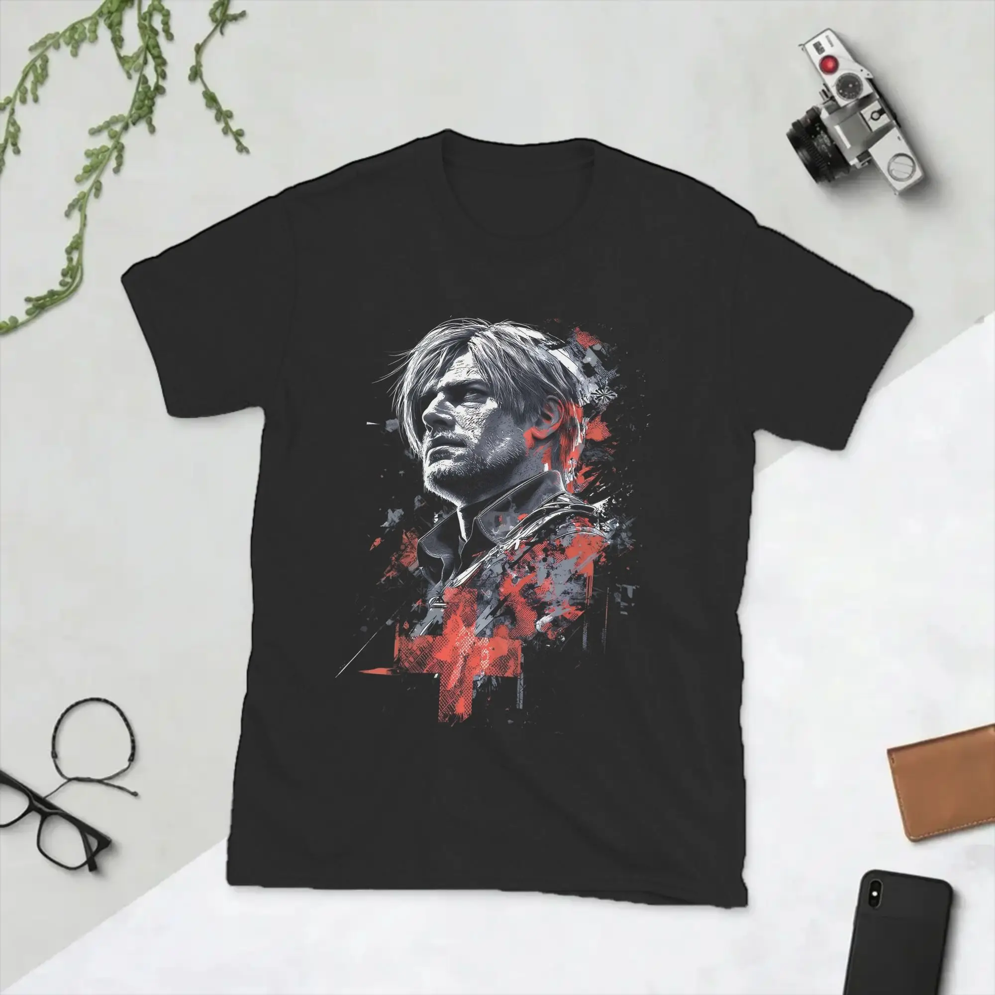 Leon S. Kennedy T Shirt Men 100% Cotton Funny T-Shirt Round Collar  Tees Short Sleeve Clothes Big Size