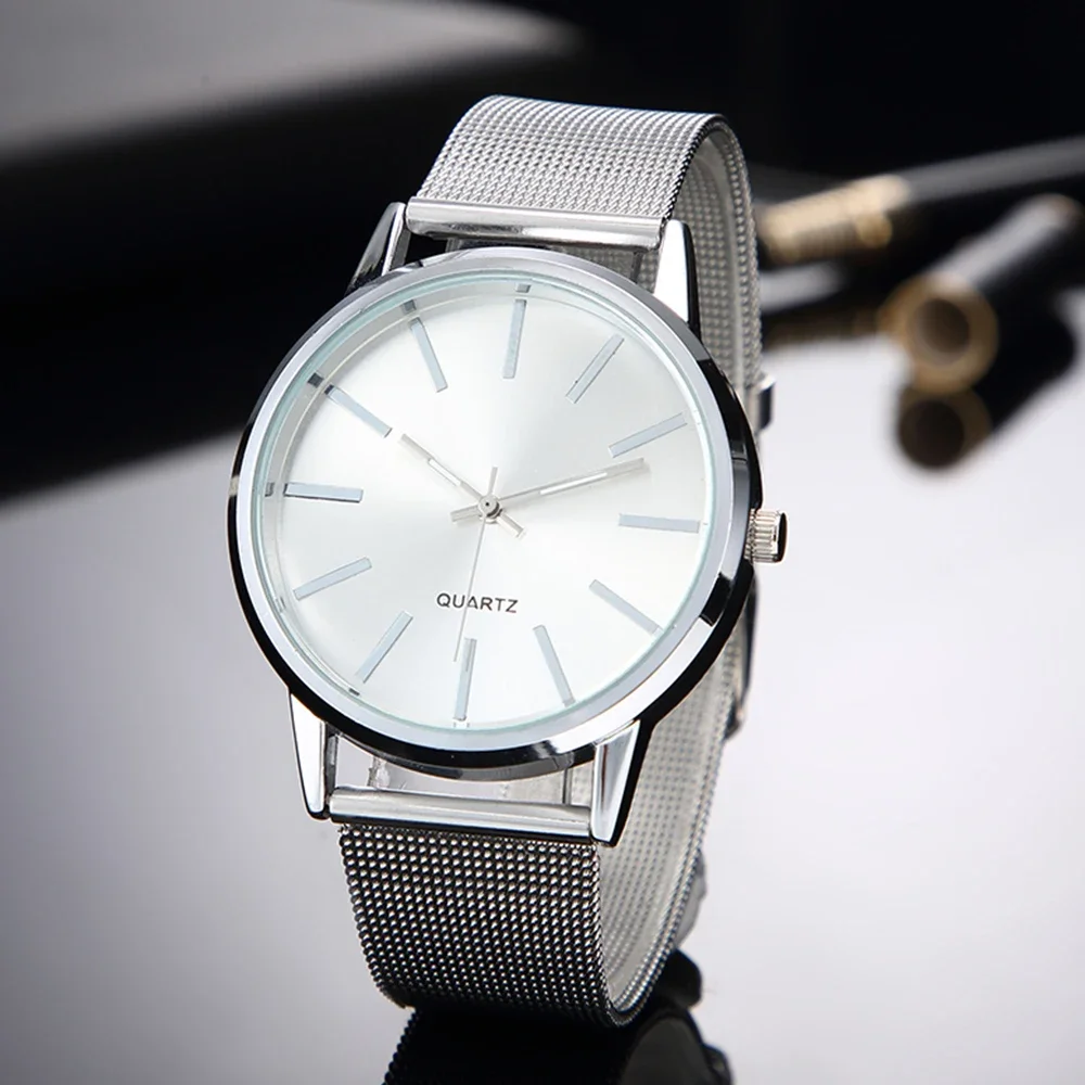 2024 Fashion Women Watches Luxury Metal Analog Quartz Wristwatch Sliver Mesh Belt Simple Elegant Ladies Watch Relogio Feminino