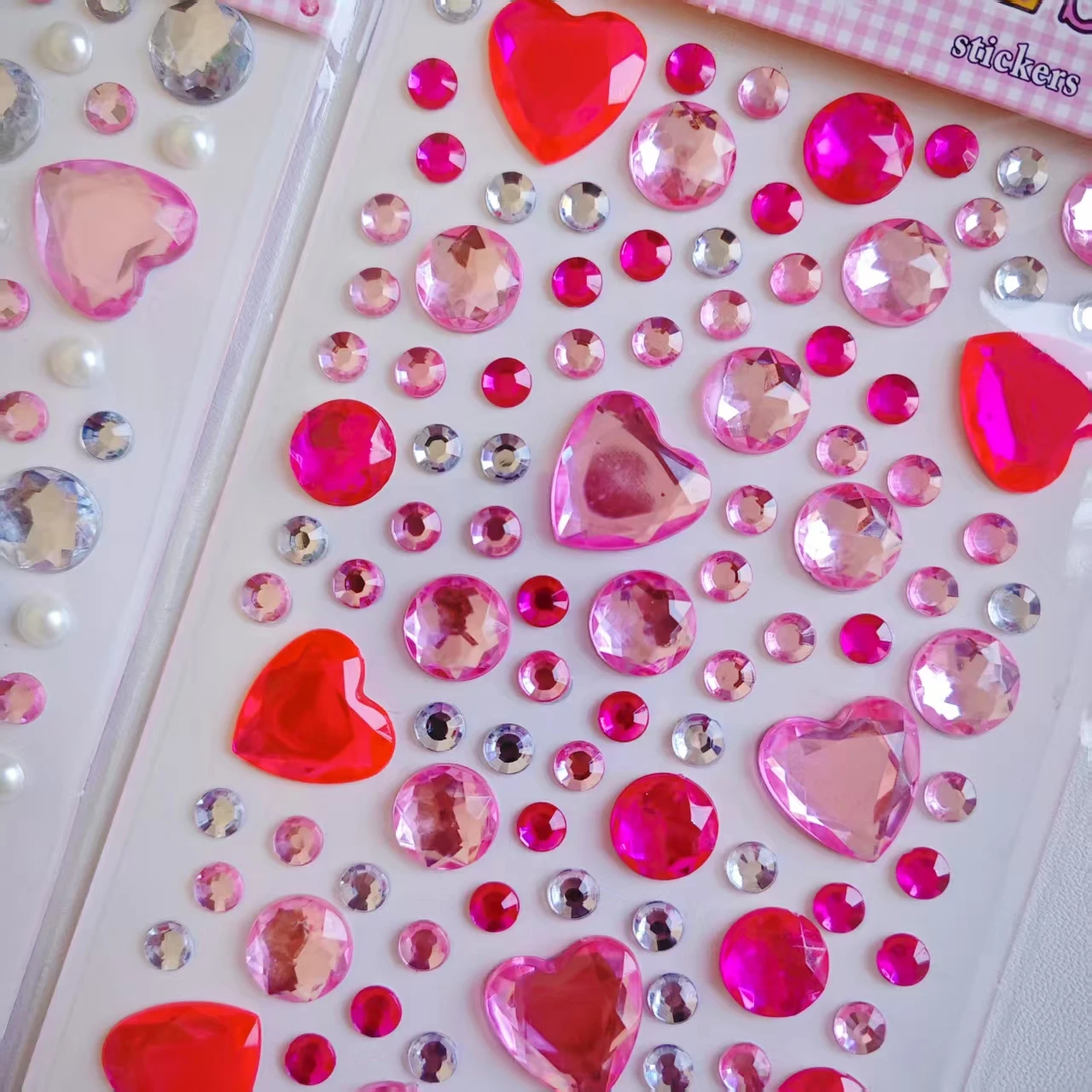 Large Love Diamond Stickers Ins3D Korean Diamond Decorative Handbooks Stickers Face Stickers Children's Crystal Diamonds Cross b