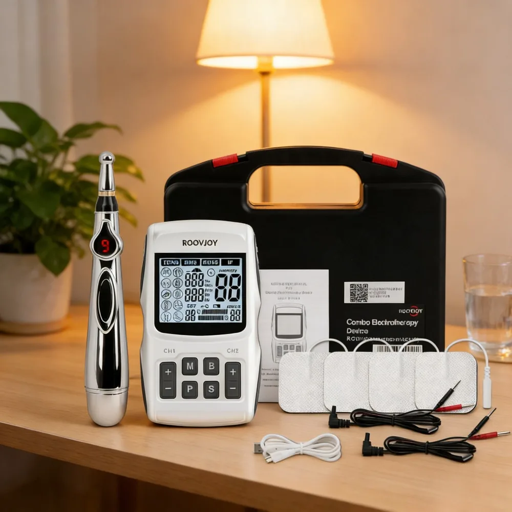 

TENS+EMS+IF+RUSS 4 Modes in 1 Machine Electric Acupuncture Body Massage Physiotherapy Muscle Stimulator Therapy Slimming Machine