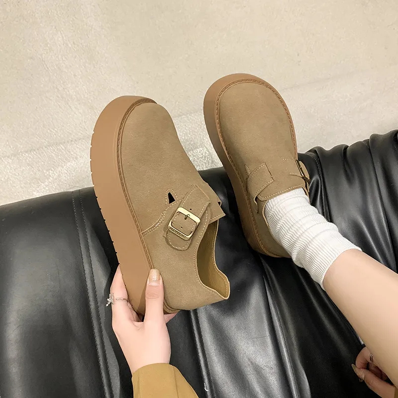 

Retro Woman Shoes All-Match Female Footwear Modis Clogs Platform Slip-on Autumn Dress 2024 Creepers New Summer Slip On Fall