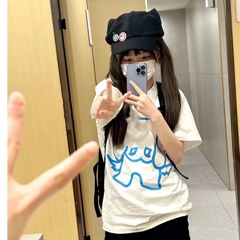 Anime EVA Cap Shikinami Asuka Rangure Badge Cat Ear Hat Cosplay Cute Asuka Accessories Warm Outdoor