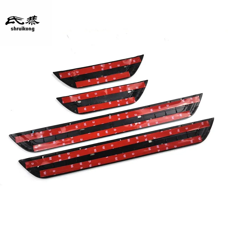 4PCS Plastic Stainless Steel Fit For 2020-2023 KIA SELTOS Auto Door Sill Pedal Welcome Scuff Plate Cover Car Accessories