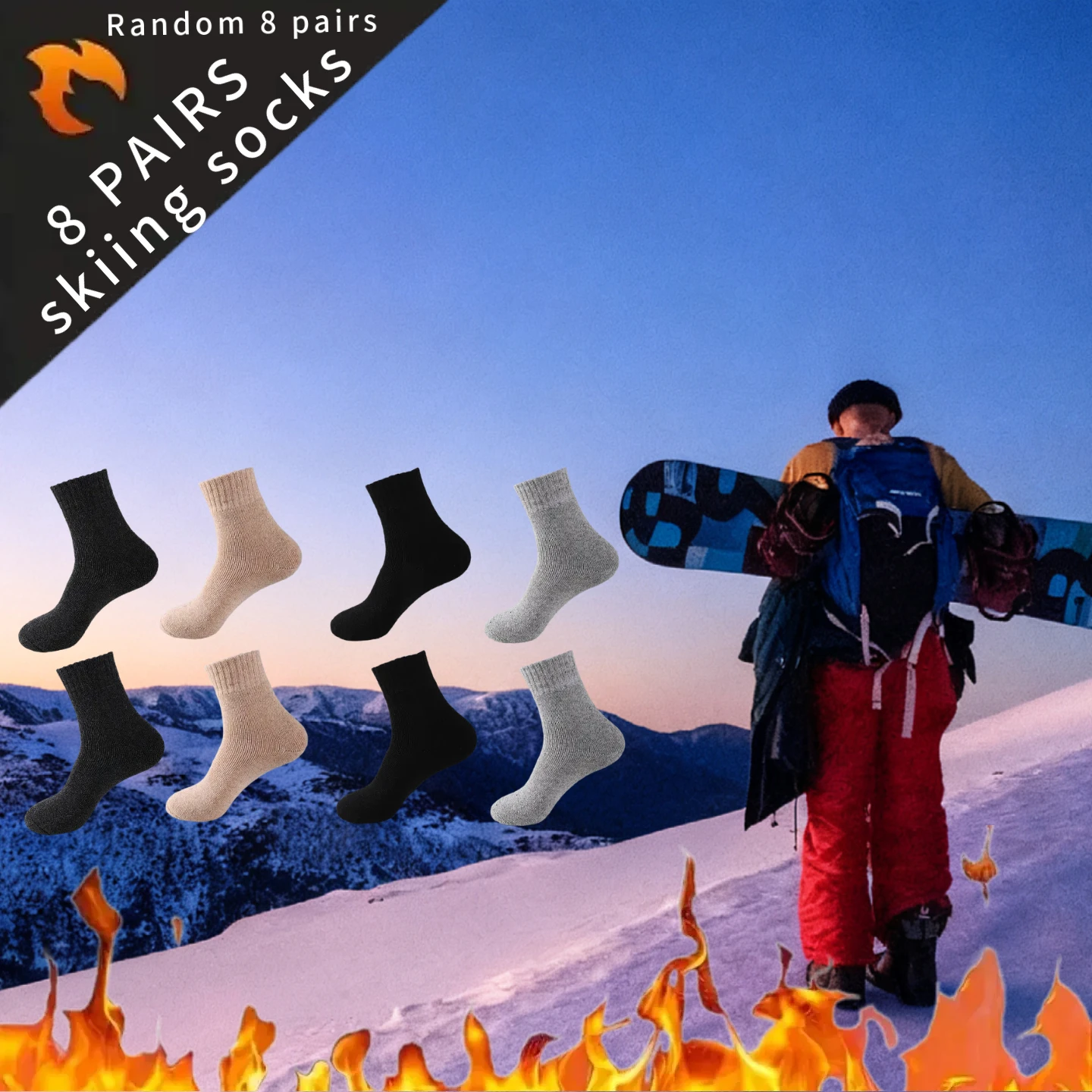 

8/4/1 пара мужских носков «Мерино», походных носков, лыжных носков, очень толстых зимних носков, подходящих к День святого Валентина.