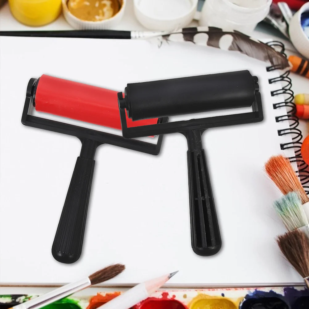 

2pcs Oil Ink Roller For Diy Craft Projects Durable Printmaking Tools Small Craft Roller Stamping Art Supply Multi-Function