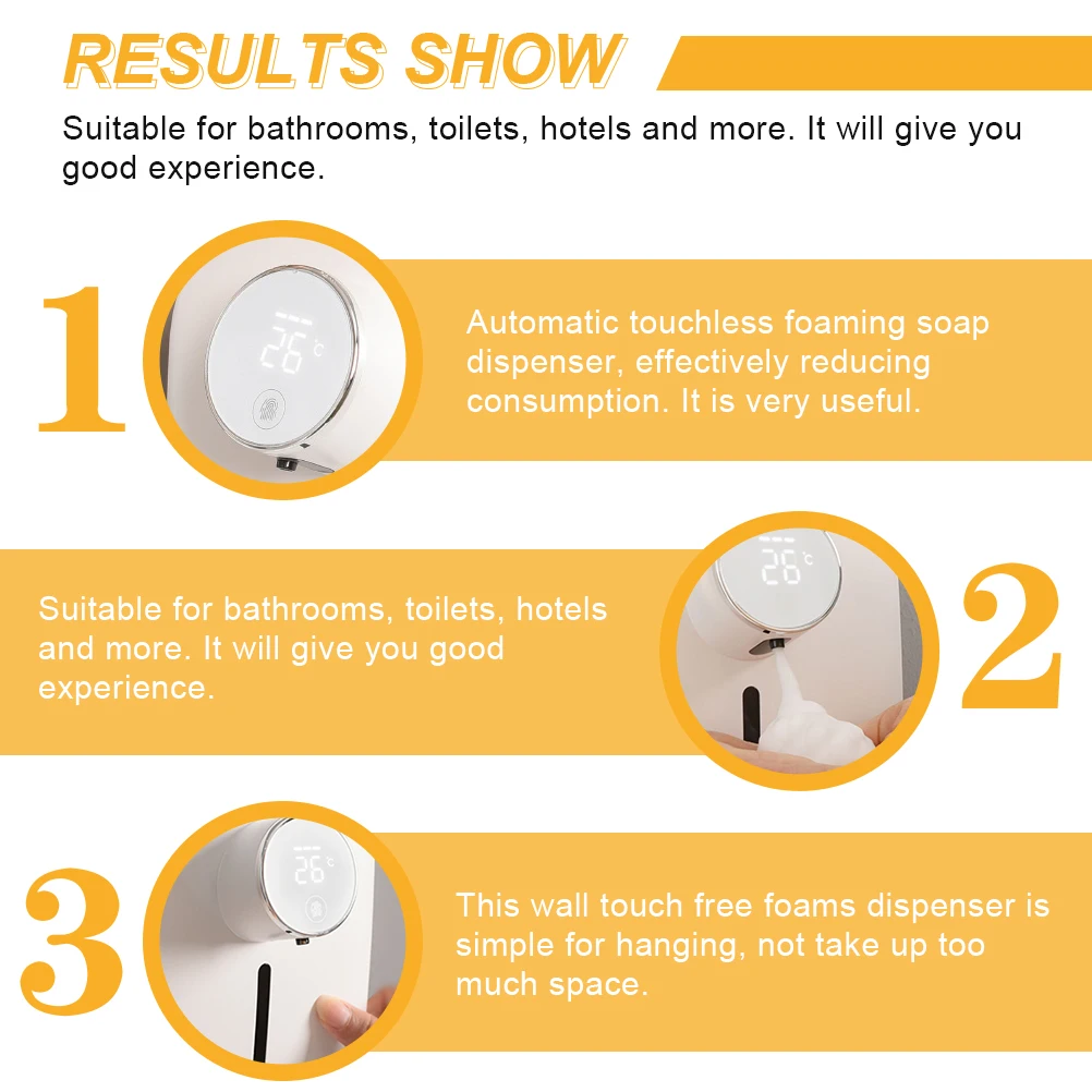 

Rechargeable Wall-Mounted Intelligent Touch-Free Foaming Soap Dispenser Automatic Sensor Touchless Soap Dispenser for Bathroom