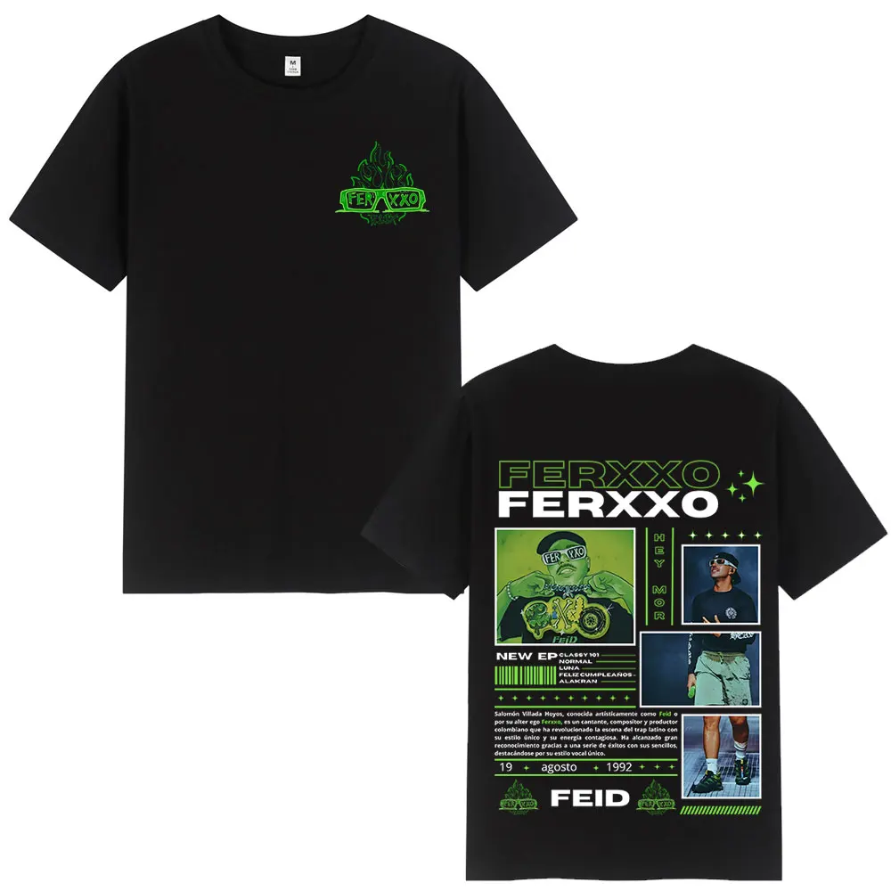 Rapper Feid Ferxxo Album Merch T Shirt Mens Women Clothing Fashion Hip Hop T-shirt Cotton Casual Oversized T-shirts Streetwear