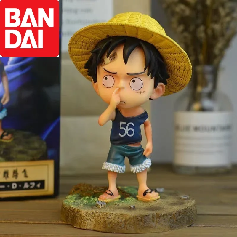 15CM Anime One Piece Monkey D Luffy Figure Childhood Boy Action Figurine PVC Model Car Decoration Statues Doll Toy Birthday Gift